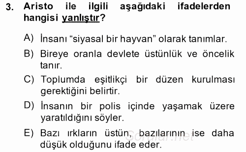 İnsan Hakları ve Demokratikleşme Süreci 2013 - 2014 Ara Sınavı 3.Soru