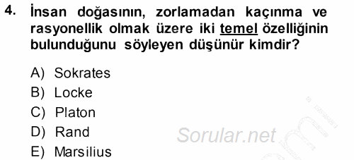 İnsan Hakları ve Demokratikleşme Süreci 2013 - 2014 Ara Sınavı 4.Soru