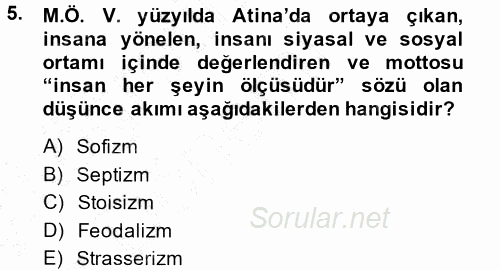 İnsan Hakları ve Demokratikleşme Süreci 2013 - 2014 Ara Sınavı 5.Soru
