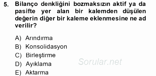 Bankalarda Kredi Yönetimi 2014 - 2015 Dönem Sonu Sınavı 5.Soru