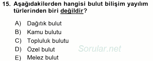 Temel Bilgi Teknolojileri 2 2015 - 2016 Dönem Sonu Sınavı 15.Soru