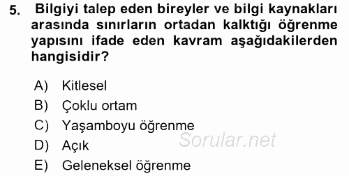 Temel Bilgi Teknolojileri 2 2015 - 2016 Dönem Sonu Sınavı 5.Soru