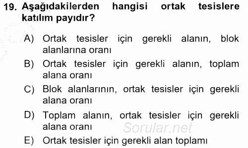 Tarımsal Yapılar ve Sulama 2016 - 2017 3 Ders Sınavı 19.Soru