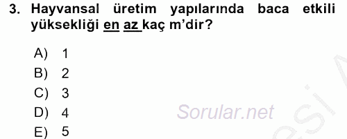 Tarımsal Yapılar ve Sulama 2016 - 2017 3 Ders Sınavı 3.Soru