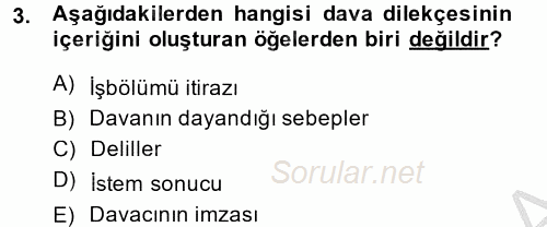 Hukuk Dili Ve Adli Yazışmalar 2013 - 2014 Dönem Sonu Sınavı 3.Soru