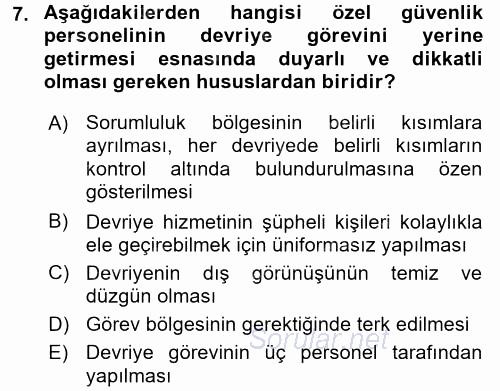 Olaylara Müdahale Esasları 2017 - 2018 Dönem Sonu Sınavı 7.Soru