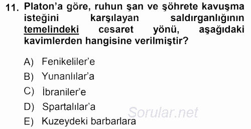 Tarih Felsefesi 1 2013 - 2014 Ara Sınavı 11.Soru