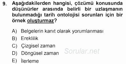 Tarih Felsefesi 1 2013 - 2014 Ara Sınavı 9.Soru