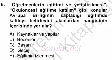 Okul, Aile Ve Çevre İş Birliği 2013 - 2014 Ara Sınavı 6.Soru