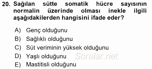 Tarım Alet ve Makinaları 2015 - 2016 Dönem Sonu Sınavı 20.Soru