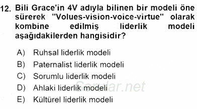 Stratejik İletişim 2015 - 2016 Dönem Sonu Sınavı 12.Soru