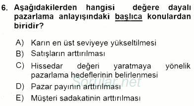 Stratejik İletişim 2015 - 2016 Dönem Sonu Sınavı 6.Soru