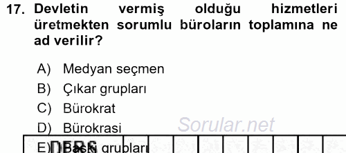 Kamu Maliyesi 2015 - 2016 Ara Sınavı 17.Soru