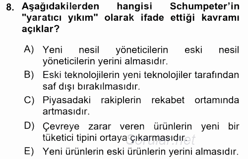 Verimlilik Yönetimi 2016 - 2017 Ara Sınavı 8.Soru