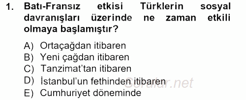 Sosyal Davranış ve Protokol 2013 - 2014 Dönem Sonu Sınavı 1.Soru