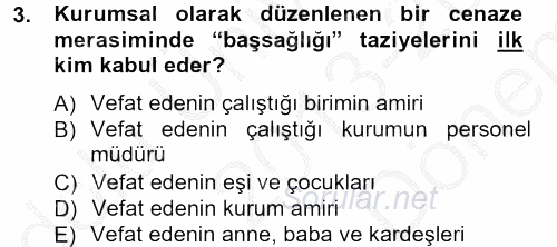 Sosyal Davranış ve Protokol 2013 - 2014 Dönem Sonu Sınavı 3.Soru