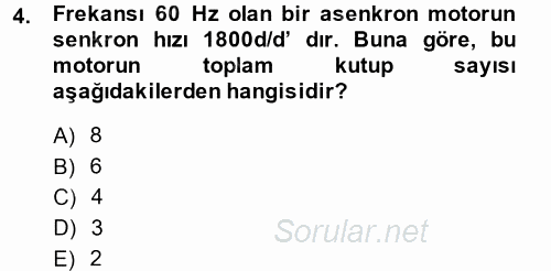 Elektromekanik Kumanda Sistemleri 2014 - 2015 Ara Sınavı 4.Soru