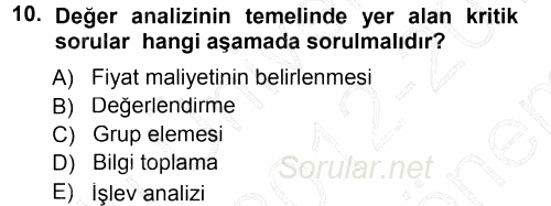 Hizmet Tasarımı 2012 - 2013 Dönem Sonu Sınavı 10.Soru