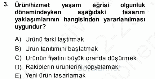 Hizmet Tasarımı 2012 - 2013 Dönem Sonu Sınavı 3.Soru