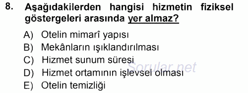 Hizmet Tasarımı 2012 - 2013 Dönem Sonu Sınavı 8.Soru