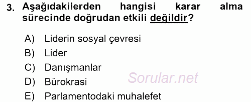 Diş Politika Analizi 2015 - 2016 Ara Sınavı 3.Soru