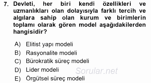 Diş Politika Analizi 2015 - 2016 Ara Sınavı 7.Soru