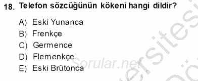 Bireyler Arası İletişim 2013 - 2014 Ara Sınavı 18.Soru