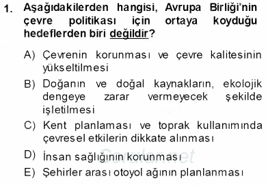Enerji Tasarrufu 2013 - 2014 Ara Sınavı 1.Soru