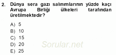 Enerji Tasarrufu 2013 - 2014 Ara Sınavı 2.Soru