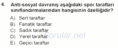 Spor Pazarlaması 2012 - 2013 Ara Sınavı 4.Soru