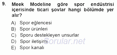 Spor Pazarlaması 2012 - 2013 Ara Sınavı 9.Soru