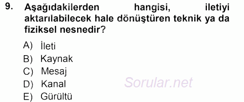 Perakendecilikte Müşteri İlişkileri Yönetimi 2012 - 2013 Ara Sınavı 9.Soru