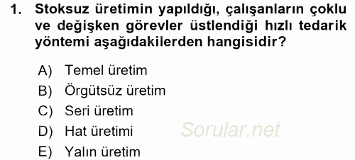 Çalışma Sosyolojisi 2015 - 2016 Ara Sınavı 1.Soru