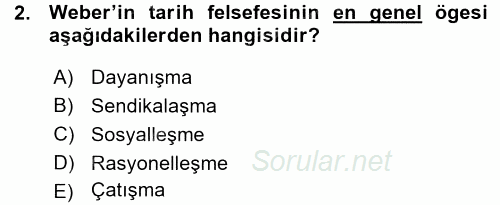 Çalışma Sosyolojisi 2015 - 2016 Ara Sınavı 2.Soru