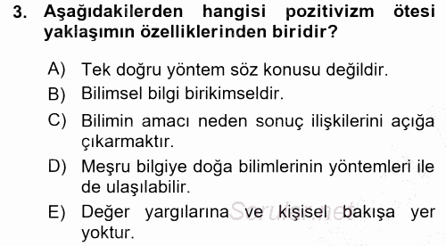 Çalışma Sosyolojisi 2015 - 2016 Ara Sınavı 3.Soru