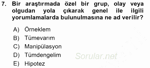Çalışma Sosyolojisi 2015 - 2016 Ara Sınavı 7.Soru