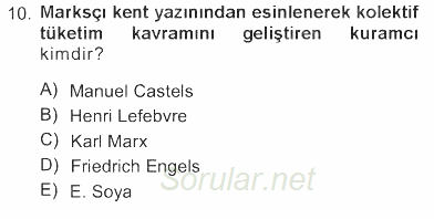 Toplumsal Cinsiyet Sosyolojisi 2012 - 2013 Tek Ders Sınavı 10.Soru