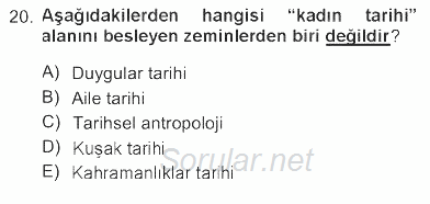 Toplumsal Cinsiyet Sosyolojisi 2012 - 2013 Tek Ders Sınavı 20.Soru