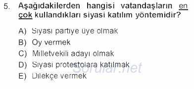 Toplumsal Cinsiyet Sosyolojisi 2012 - 2013 Tek Ders Sınavı 5.Soru
