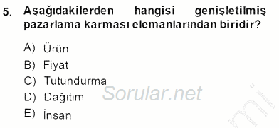 Turizm Pazarlaması 2014 - 2015 Ara Sınavı 5.Soru