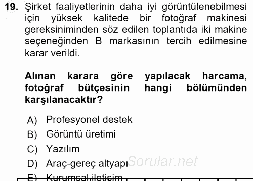 Halkla İlişkiler Uygulama Teknikleri 2015 - 2016 Ara Sınavı 19.Soru