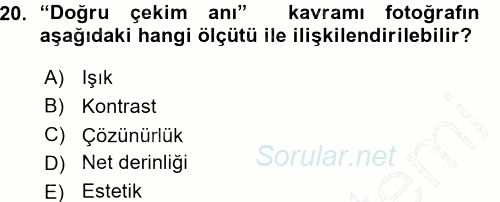 Halkla İlişkiler Uygulama Teknikleri 2015 - 2016 Ara Sınavı 20.Soru