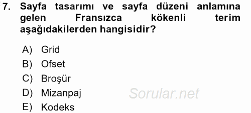 Halkla İlişkiler Uygulama Teknikleri 2015 - 2016 Ara Sınavı 7.Soru