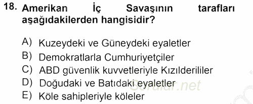 Karşılaştırmalı Siyasal Sistemler 2012 - 2013 Ara Sınavı 18.Soru