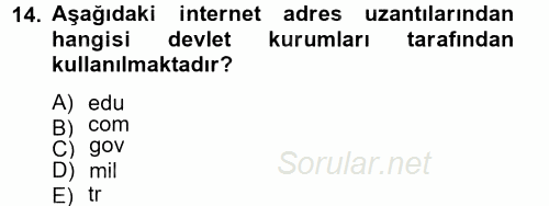 Etkili İletişim Teknikleri 2012 - 2013 Ara Sınavı 14.Soru