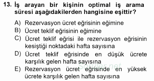 Makro İktisat 2012 - 2013 Dönem Sonu Sınavı 13.Soru