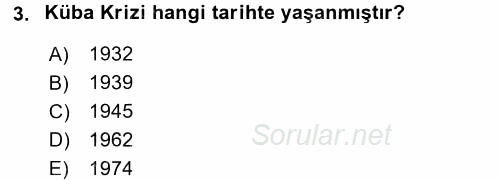 Amerikan Dış Politikası 2017 - 2018 Ara Sınavı 3.Soru