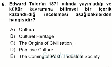 Küreselleşme ve Kültürlerarası İletişim 2015 - 2016 Ara Sınavı 6.Soru