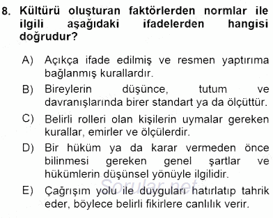 Küreselleşme ve Kültürlerarası İletişim 2015 - 2016 Ara Sınavı 8.Soru