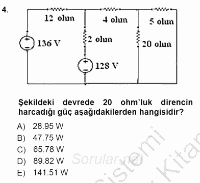 Devre Analizi 2012 - 2013 Dönem Sonu Sınavı 4.Soru